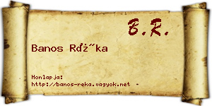 Banos Réka névjegykártya