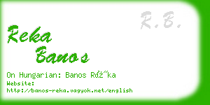 reka banos business card
